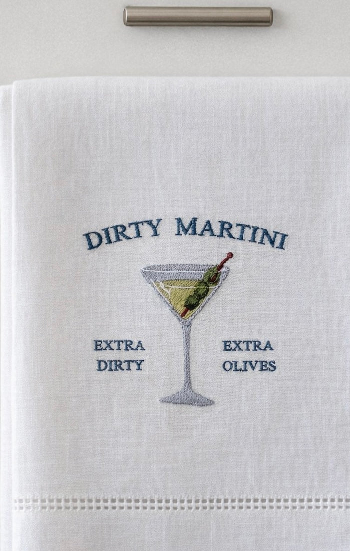 Dirty Martini Linen Tea Towels
