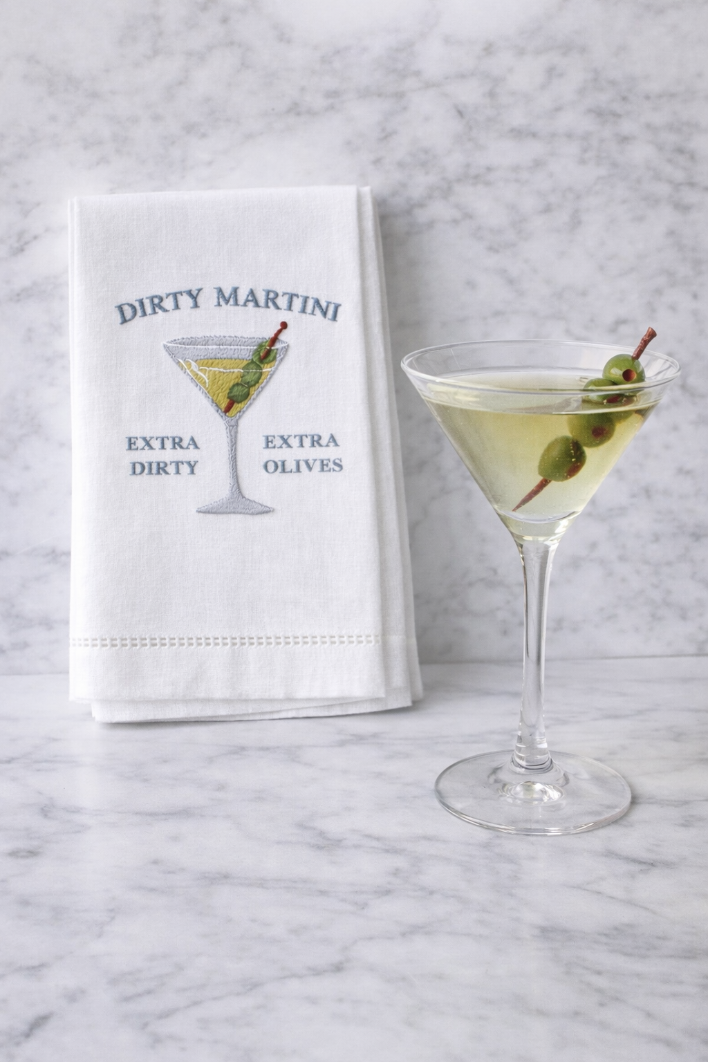 Dirty Martini Linen Tea Towels