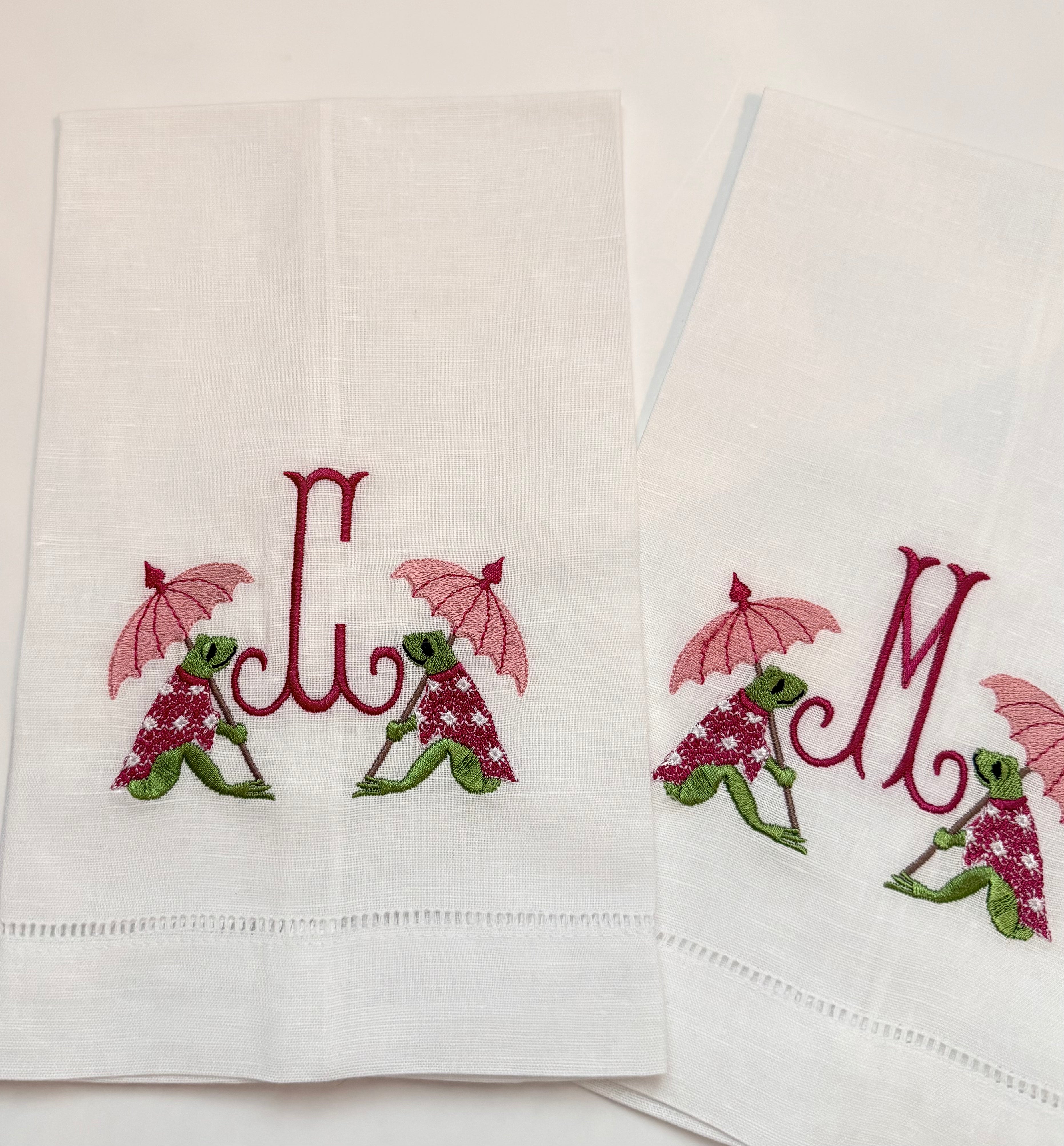 Rainy Day Frog Linen Tea Towel