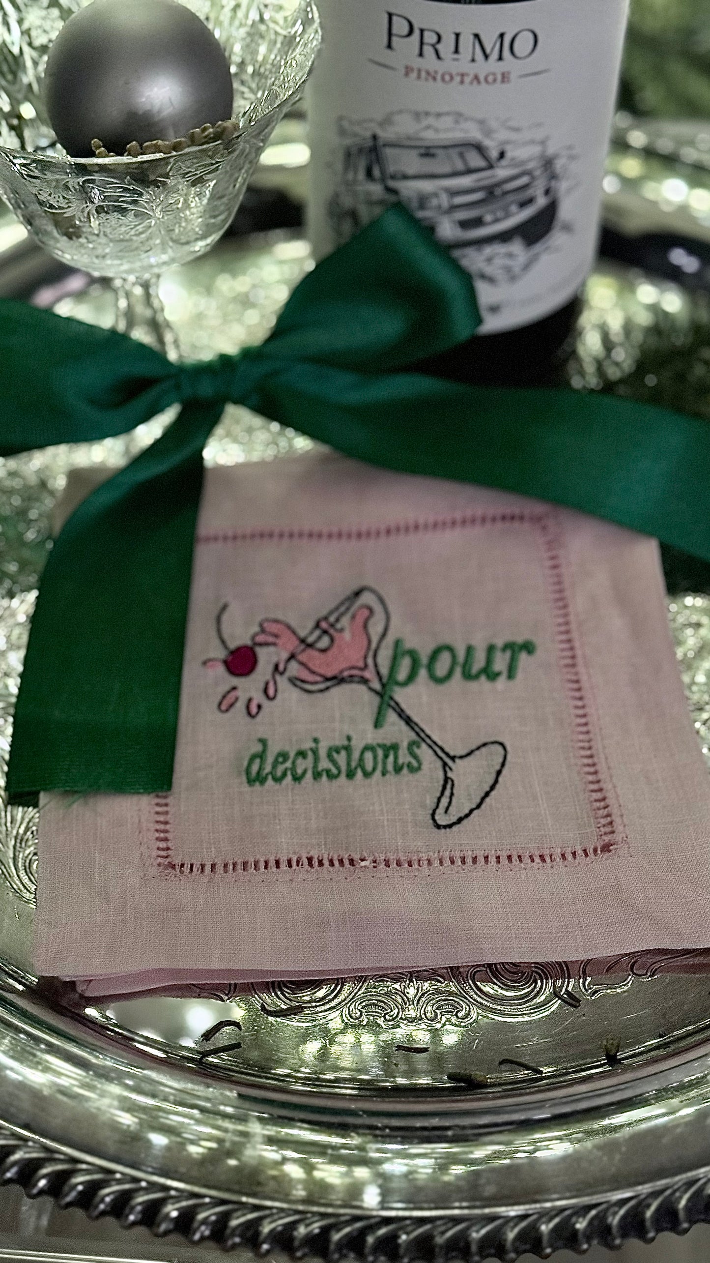 Pour Decisions Pink Cocktail Napkins - Set of 4