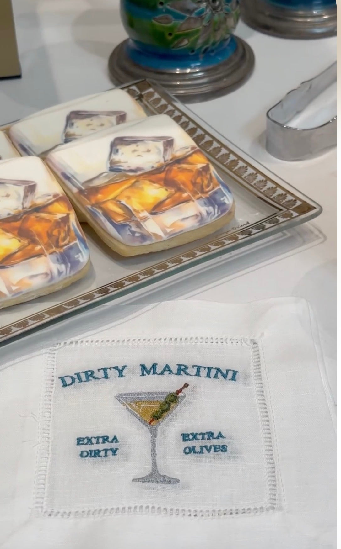 Dirty Martini Cocktail Napkins- Set of 4